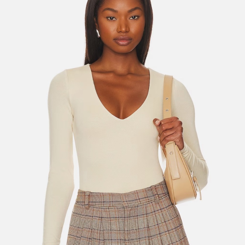AFRM X Revolve Essentials Kloie Bodysuit in Crème